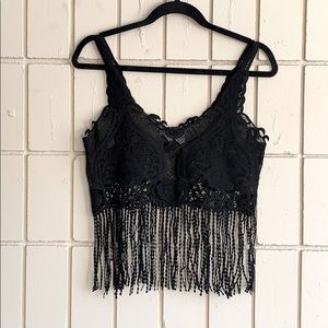 Beautiful black see-through crop top